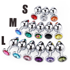 metal sex toy SML Metal Butt Plug Steel Anal Dildo Diamond Jewel Smooth Sex Toy Princess  Stone