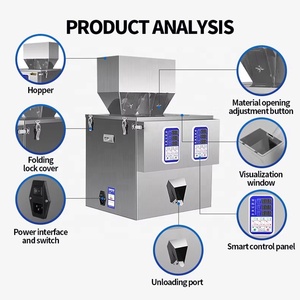 100g Supplier Low Price Electric Tea Seed Grains Small Sachet Bag Pouch Quantitative Weighing Two Headed Filler Filling Machine - Product Image 6