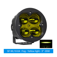 Projecteur de travail LED 20W, rond de 3 pouces, pour conduite tout-terrain, antibrouillard, blanc, jaune, ambre, IP67, 9-36V DC, 12V, 24V, camion, SUV, 4x4, ATV