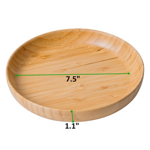 Reusable Round Dinnerware Dish Lightweight Bamboo Dinner <strong>Plate</strong> for Dessert Appetizer Cheese Coffee Food Serving - Product Image 3