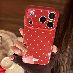 เหมาะสำหรับเคส iPhone 17 Pro Max, ลายจุดสีแดงปีใหม่, เรียบง่ายและเป็นเทศกาล, ปกป้องเต็มรูปแบบ, เคสโทรศัพท์ป้องกันการตก - Product Image 4