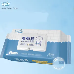 Etiqueta privada Toallitas de inodoro desechables Toallitas de limpieza de glúteos Papel higiénico húmedo sanitario