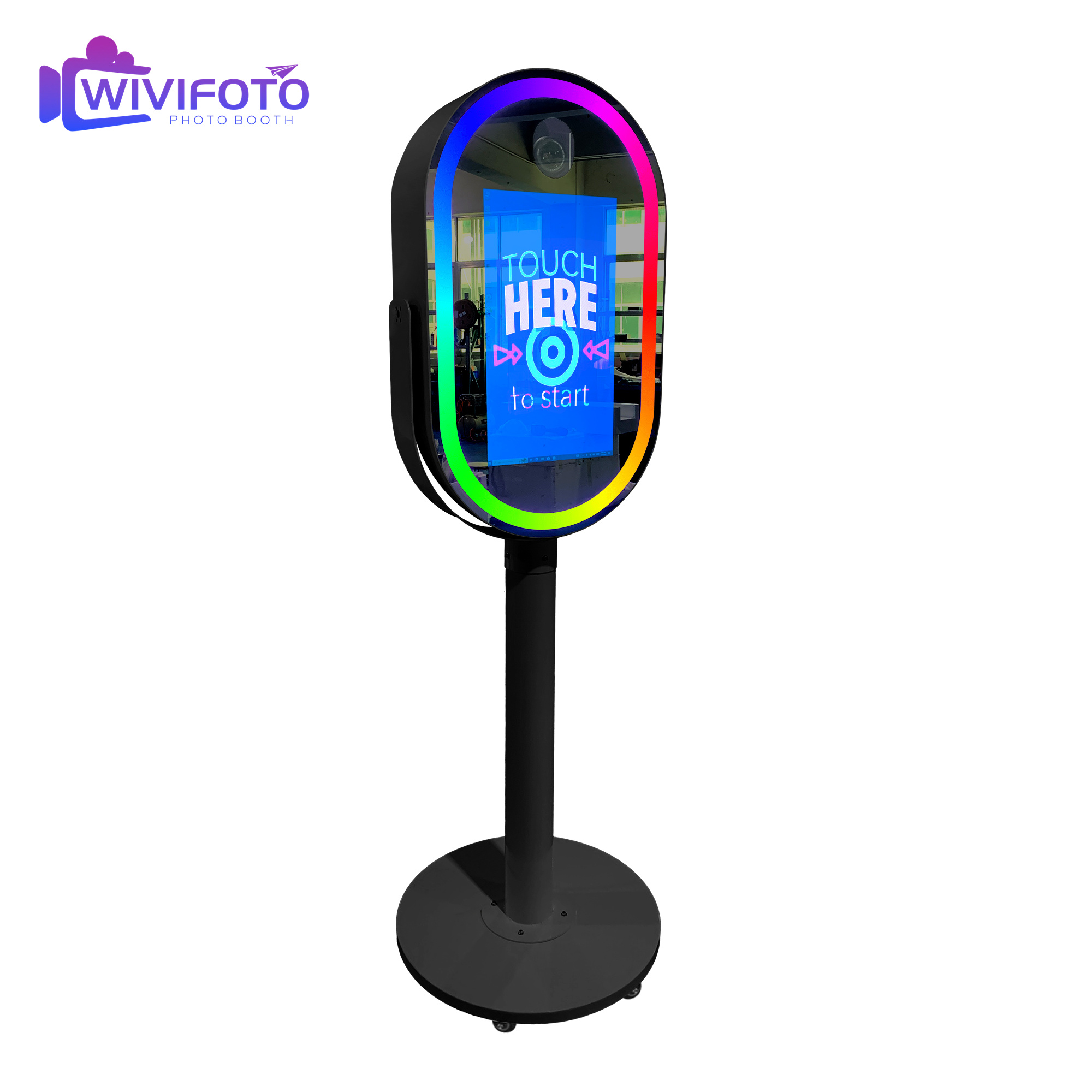 Portable DSLR Selfie Booth Ring Light Machine Camera Video Mirror Photo Booth with Flight case