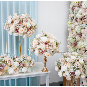 ซุ้มดอกไม้ประดิษฐ์ขนาด 8x8 ฟุต พร้อมพรมดอกไม้ ลูกบอลดอกไม้ สีชมพู ขาว กุหลาบ ฉากหลังงานแต่งงานแบบ 3 มิติ สำหรับตกแต่งถ่ายภาพ - Product Image 2