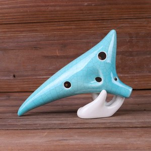 Ocarina en céramique à 12 trous avec glaçure effet craquelé, instrument ethnique unique, pour la pratique des débutants et les spectacles sur scène - Product Image 6