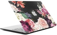 Coque plastique rigide pour ordinateur portable, compatible avec Macbook 2020, motifs fleurs roses, noir, plastique