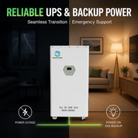 Sistema de Energía Solar Híbrido Residencial INEDGE POWER, Seguro y Confiable, Batería Externa BESS Lifepo4 de 16kWh, Todo en Uno