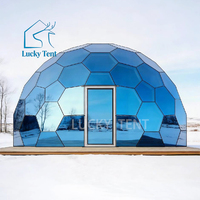 Dômes en verre promotionnels de 4m/5m/6m de diamètre, logo personnalisé, verre trempé simple/double, imperméables, intérieur/extérieur, toutes saisons