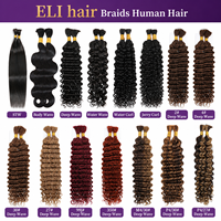 10g Rambut Asli ELI Berkualitas Tinggi untuk Kepang, Ekstensi Rambut Manusia, 100% Rambut Virgin Brasil untuk Kepang