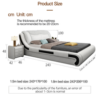 Fabrikverkauf Europäischer Stil Erwachsenen Zeitgenössisches Weißes Queen-Size-Bettgestell aus Leder 1,8 m Doppelbett mit Stauraum