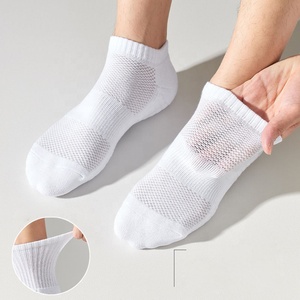 Chaussettes de sport d'été en gros pour jeunes, enfants et hommes, pour fitness, course à pied, football, blanches, en tissu éponge, avec maintien de la cheville et haute adhérence - Product Image 3