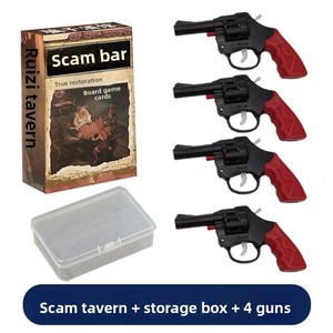 Nueva Edición del Juego de Mesa Scammers Tavern con Cartas de Acción Diseñadas para Reuniones Grupales, Diversión Interactiva con Temática de Revólver - Product Image 2