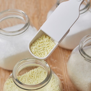 White Plastic Adjustable Measuring <b>Spoon</b> With Plastic Slide Cover for Kitchen Seasoning Baking Powdered Milk <b>Coffee</b> Granulated - Product Image 3