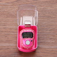 Compteur de Tasbih numérique de luxe en strass pour la prière musulmane, en forme d'anneau, en gros