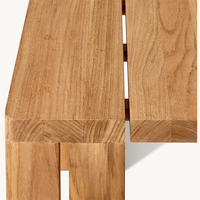 Table d'appoint carrée RH Matira en teck massif, table basse convertible aux lignes épurées, grain naturel, mobilier moderne pour salon
