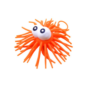 Jouet gonflable en TPR Jincan en forme d'oursin scintillant avec longs poils et grands yeux, idéal pour la vente en gros - Product Image 4