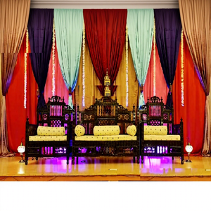 Muslim Wedding Pakistani Sofa Set Designs Muslim Heena Function Sofa Set Decor Antique Carved Reception <b>Stage</b> Furniture Set - Product Image 1