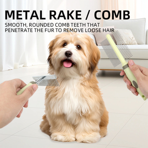 Brosse de nettoyage pour poils d'animaux, pour chiens et chats, élimination des nœuds et des poils lâches, brosses professionnelles pour le toilettage des chiens - Product Image 2