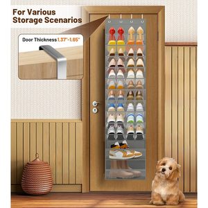 12 Tier Over The Door <b>Shoe</b> Organizer Breathable Mesh Hanging Rack For Closet <b>Storage</b> <b>Shoe</b> Holder Fit 24 Pairs - Product Image 6