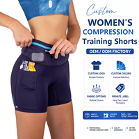 Shorts de compression personnalisés pour femmes, respirants, avec poche intégrée pour téléphone, OEM/ODM