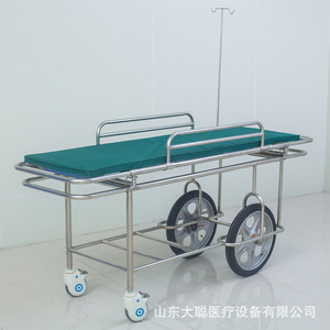 Carrito de Emergencia de Acero Inoxidable Da Cong con Capacidad de Carga de 900 lb, Frenos Independientes y Ruedas Silenciosas para Uso Hospitalario - Product Image 3