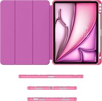 Coque pour nouvel iPad Air 11 pouces (M3/M2, 2025-2024) et 5ème/4ème génération 10.9 pouces (2020-2022) avec porte-crayon, coque arrière en TPU souple