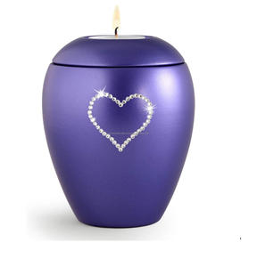 Vela de cristal con forma de corazón para cenizas de niños, urna de vela candelita de Color gris para cenizas de cremación, funerario - Product Image 4