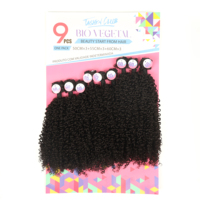 Nouvelles extensions de cheveux synthétiques super douces et résistantes à la chaleur, lot de 9 pièces, style kinky straight, vente en gros