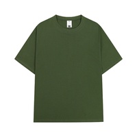 T-shirt homme tendance à manches courtes et épaules tombantes, en coton peigné double fil teint en masse 240G, coupe ample, couleur unie, collection été