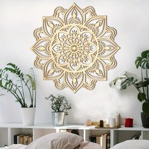 Art mural en métal en forme de lotus, décoration <span class=keywords><strong>murale</strong></span> mandala, grande sculpture <span class=keywords><strong>murale</strong></span> en métal pour salon - Product Image 3