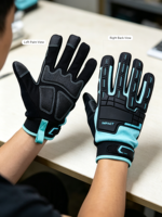 Gants de travail HAIYI respirants en maille avec protection en TPR, paume rembourrée robuste, fermeture à boucle, imperméables, pour usage industriel