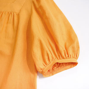 เดรสโพลีเอสเตอร์คอเหลี่ยมสไตล์ฝรั่งเศสใหม่ประจำฤดูร้อนปี 2025 แขนพองทรงเรียบง่าย กระโปรงทรงเข้ารูปสำหรับผู้หญิง - Product Image 5