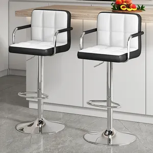 بار البراز الأثاث الاسكندنافية رخيصة المورد ريفي الكلاسيكية عالية طاولة مطبخ كرسي النسيج الحديثة كرسي خشبي عالٍ مع الظهر