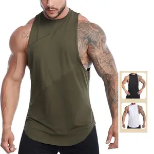 Benutzer definierte Männer Sport Gym Plus Size Tank Top Weste Schnellt rocknende Slim Fit Weiche Sportswear Sommer Ärmelloses abgeschnittenes T-Shirt