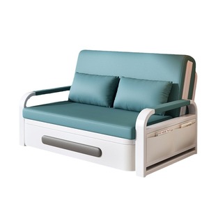 Convertible Foldable Modern Multi-Function Metal &amp; Fabric <strong>Sofa</strong> <strong>Bed</strong> <strong>with</strong> <strong>Storage</strong> for Small Apartments Living Room Bedroom - Product Image 2