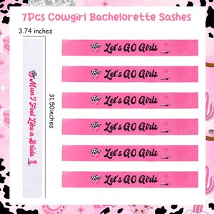 Set di 7 Fasce per Addio al Nubilato a Tema Cowgirl 'Last Rodeo' e 'Man I Feel Like a Bride' per Ragazze, Decorazioni per Addio al Nubilato - Product Image 5