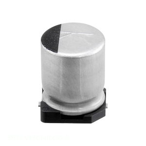 Condensador Original CAP ALUM 150UF 20% 35V SMD de Montaje en Superficie 150 uF 35TLV150M8X10.5 - Product Image 1