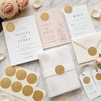 Étiquette autocollante dorée mate pour mariage, finition or doux élégante pour les sceaux d'invitation