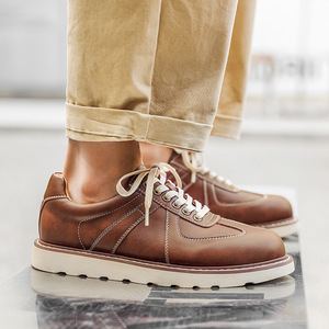 2025 automne hommes fond épais Style britannique étudiants <span class=keywords><strong>petites</strong></span> chaussures en cuir Oxford fond blanc à lacets mode tendance chaussures - Product Image 2