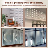 Mur de fond rouge en briques de PU creuses double face Jiugongge pour décoration de restaurant et cloison extérieure