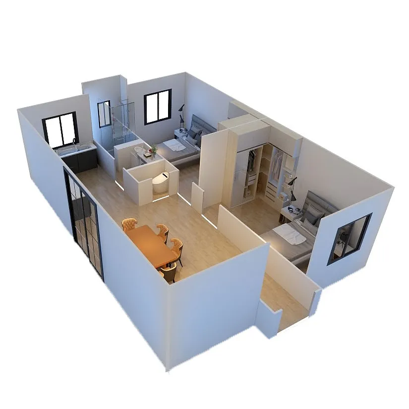 منزل قابل للتوسيع حاوية 20-40 قدم مع 3 غرف نوم خطط منزلية 40 قدم منزل مسبق الصنع 7 مشترين