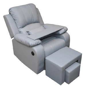 Sillón Reclinable de Masaje Color Beige, Sofá Individual Tapizado con Reposapiés para Sala de Estar - Product Image 2