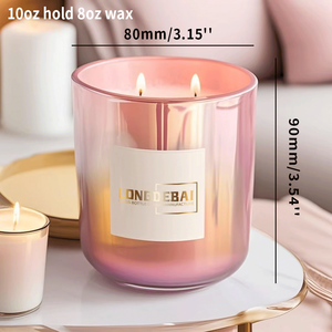 Recipientes Redondos Holográficos para Velas de 8oz, 10oz y 12oz, de Vidrio Grueso Iridiscente, Coloridos y Brillantes, de Lujo y Personalizados - Product Image 6