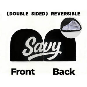 ผู้ผลิตห<span class=keywords><strong>ม</strong></span>วกบีนนี่แบบมีซับในผ้าซาตินตา<span class=keywords><strong>ม</strong></span>สั่ง หมวกบีนนี่ผู้ชายสไตล์ Y2K ไม่มีขอบ หมวกไห<span class=keywords><strong>ม</strong></span>พร<span class=keywords><strong>ม</strong></span>ถักสำหรับฤดูหนาวบุด้วยผ้าไหมด้านใน - Product Image 2