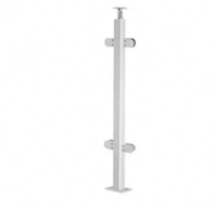 Poteau de balustrade carré en acier inoxydable pour panneaux de clôture, support de verre, poteau de balustrade en tube d'acier inoxydable