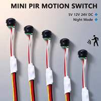 Module de capteur de mouvement infrarouge miniature IKSLED 12V24V noir - Capteur basse tension, avec capteur de contrôle de la lumière/Mode nuit uniquement