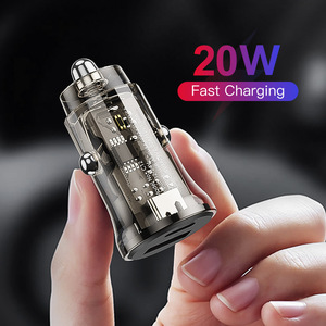 Productos más vendidos 2022 Crystal Mini Usb Cargador de coche Puerto dual PD 20W QC3.0 Cargador USB rápido para conductor de automóvil - Product Image 2