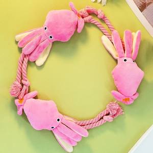 Juguete de Peluche Ecológico Interactivo con Forma de Pulpo para Perros, Juguete para Masticar con Sonido para Limpiar los Dientes, Estilo de Dibujos Animados - Product Image 4