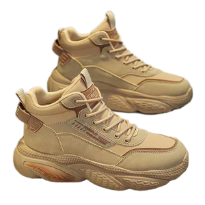Bottes montantes pour hommes, nouvelle collection automne, style rétro britannique, en maille, à lacets, rehaussantes, de sécurité pour le travail, sportives, type 'dad shoes' - Product Image 2