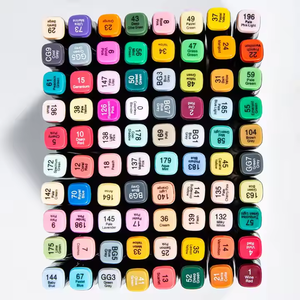 Marqueurs <span class=keywords><strong>Manga</strong></span> à double pinceau, <span class=keywords><strong>feutre</strong></span> d'<span class=keywords><strong>alcool</strong></span>, fournitures scolaires d'art, fournitures scolaires, ensemble de dessin, 30/40/60/80/168 couleurs, 168 - Product Image 4